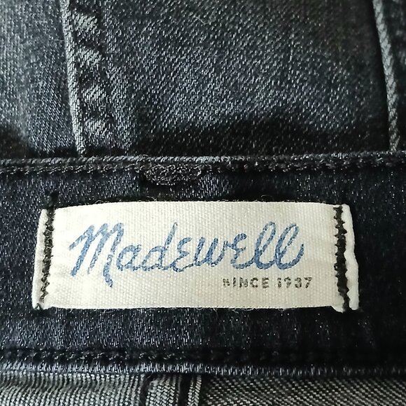 Madewell Jeans Size 30 High Riser Skinny Washed Black Denim Distressed Stretch - Picture 8 of 11
